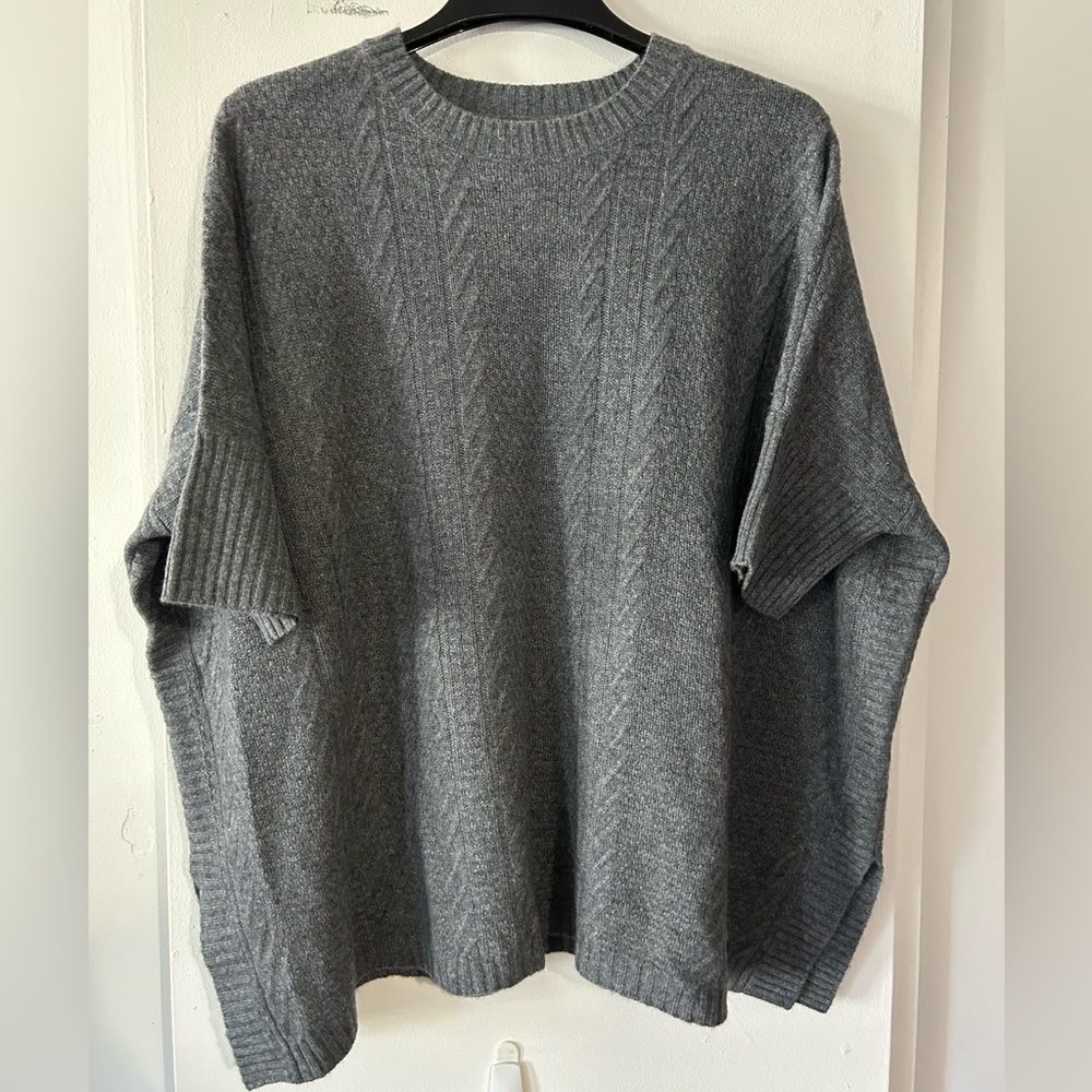 EUC Cashmere Sweater- oversized fit with short sleeves.